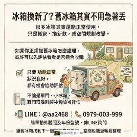 冰箱換新了？舊冰箱其實不用急著丟，先看看能不能收購0979003999